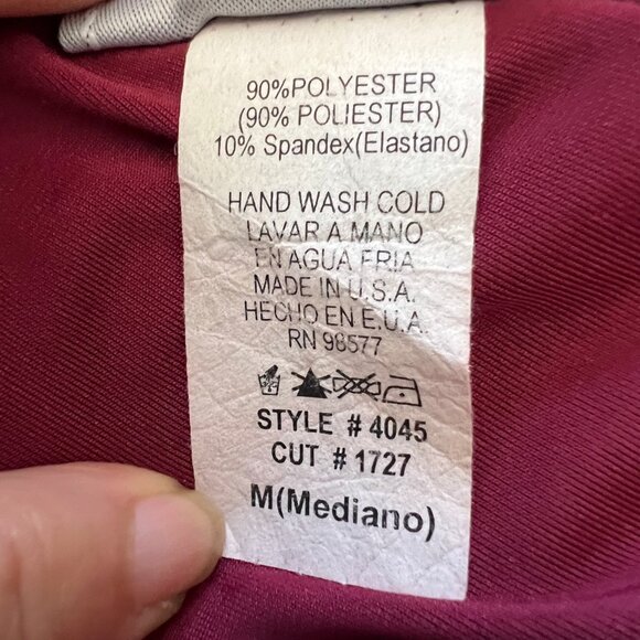 Exit of California Women's Size M Stretch Burgundy Velvet Side Slit Maxi Skirt - Picture 8 of 8